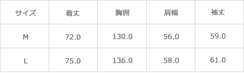 サイズ表