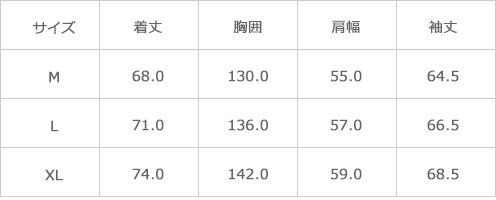 サイズ表