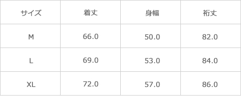 サイズ表