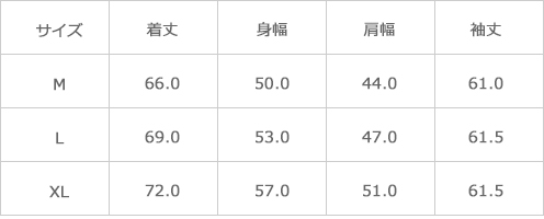 サイズ表