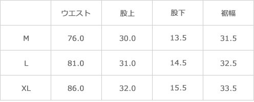 サイズ表