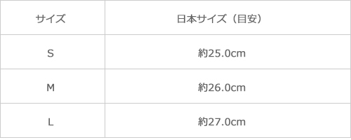 サイズ表