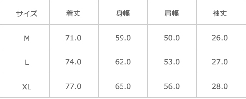 サイズ表