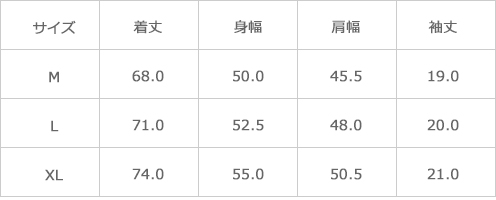 サイズ表