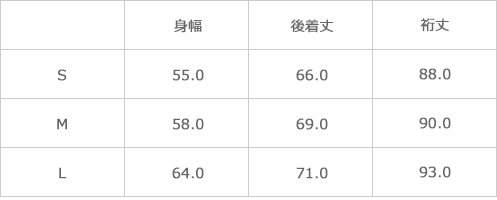 サイズ表