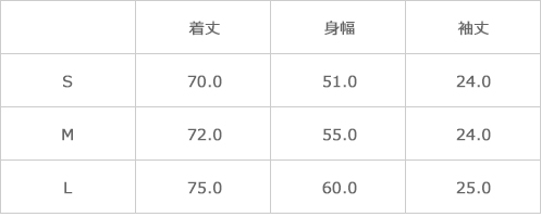 サイズ表