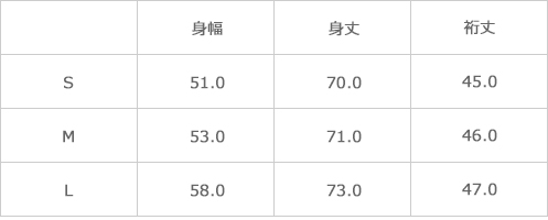 サイズ表