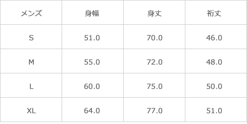 サイズ表