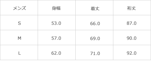 サイズ表