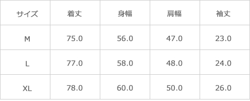 サイズ表