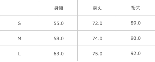 サイズ表
