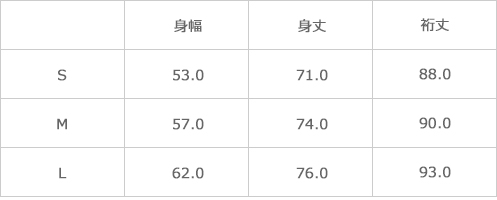 サイズ表