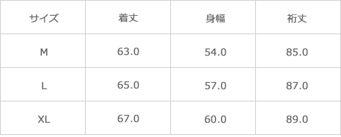 サイズ表