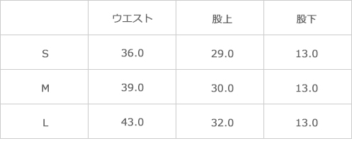 サイズ表