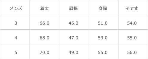 サイズ表