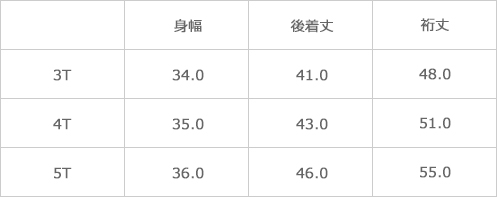 サイズ表