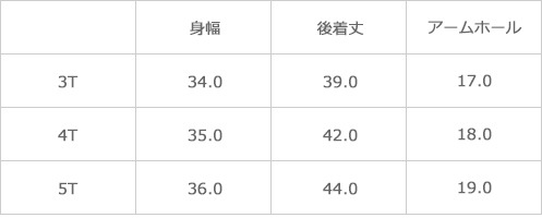 サイズ表