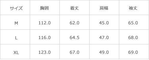 サイズ表