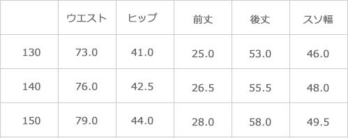 サイズ表