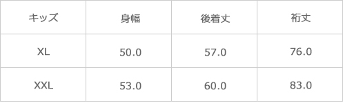 サイズ表