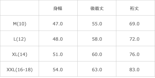 サイズ表