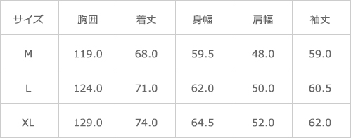 サイズ表