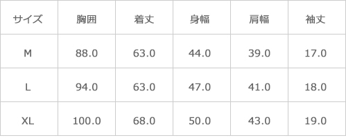 サイズ表