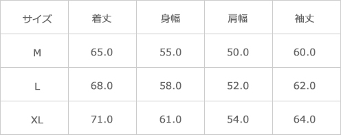 サイズ表