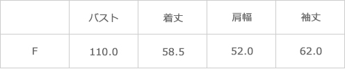 サイズ表