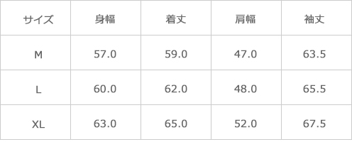 サイズ表
