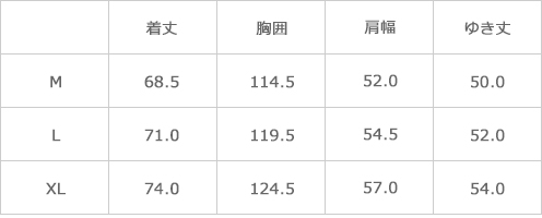 サイズ表