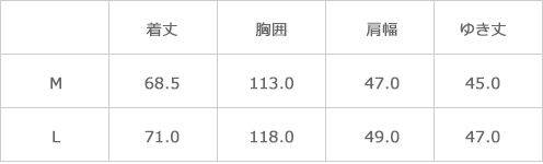 サイズ表