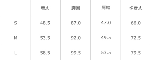 サイズ表