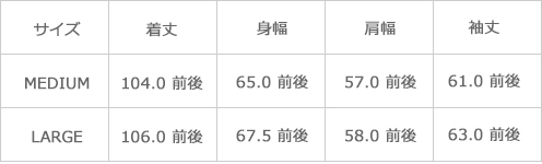 サイズ表