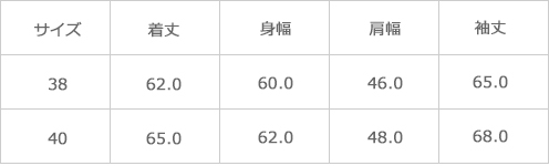 サイズ表