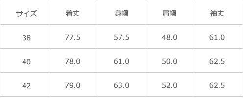 サイズ表