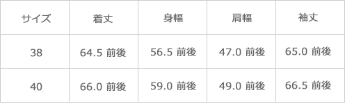 サイズ表