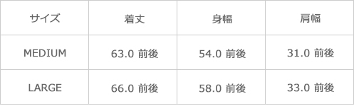 サイズ表
