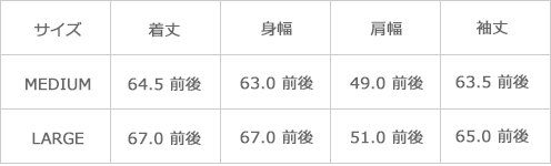 サイズ表