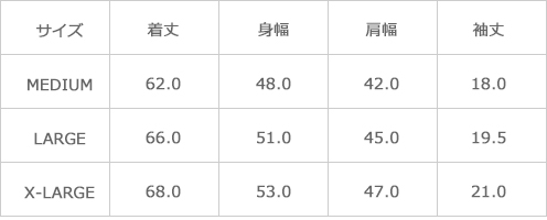サイズ表