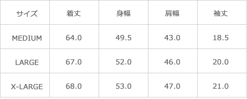 サイズ表