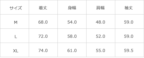 サイズ表