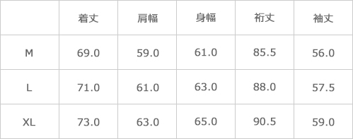 サイズ表