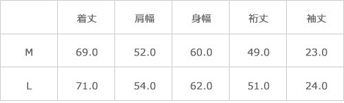 サイズ表