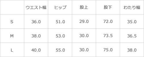 サイズ表