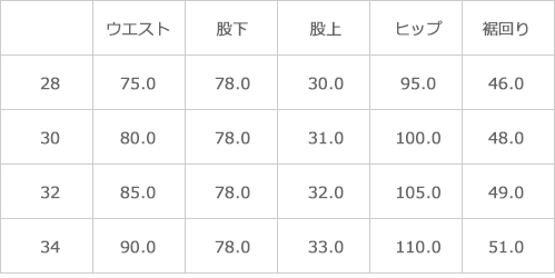 サイズ表