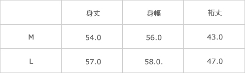 サイズ表