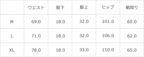 サイズ表