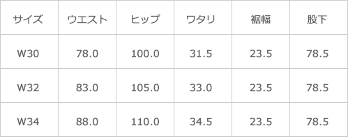 サイズ表