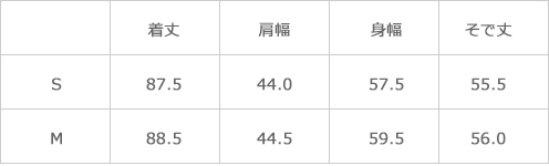 サイズ表